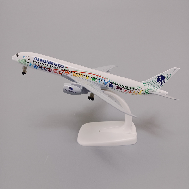 带轮子19cm墨西哥航空羽蛇神波音机B787合金仿真飞机模型金属航模