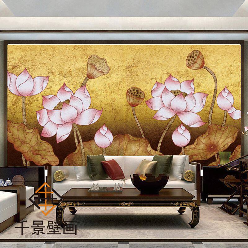 金箔壁纸捷域金箔荷花