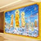 西方三圣接引图立体无缝墙布壁纸佛像佛堂客厅酒店大堂大型壁画