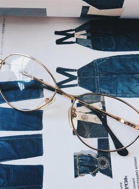 lise包邮 巴洛克vintage复古文艺古董平光面金属框架眼镜 hayj790