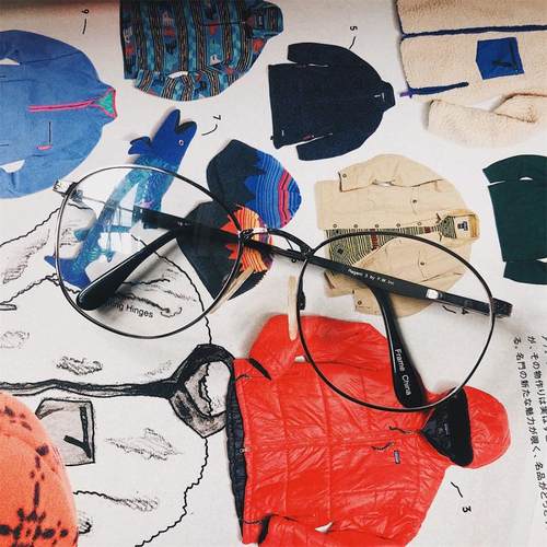 文艺风古董金属框架眼镜包邮