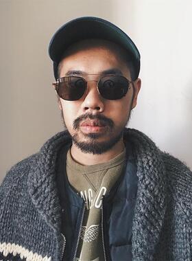 abba 包邮vintage复古古董平光面金属框架男女太阳眼镜 51ng112