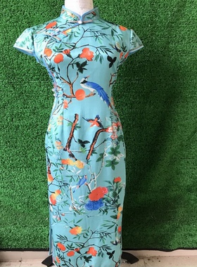 专柜正品 江南ZM 82115 春夏款 　竹节真丝　 旗袍 连衣裙