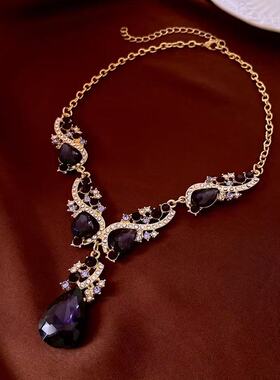 铜合金项链C015 时尚轻奢气质百搭优雅精致项链一套