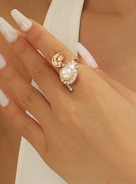 铜合金开口戒指A004 时尚轻奢气质百搭优雅精致戒指