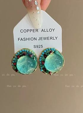 铜合金耳饰 D369 复古轻奢时尚气质百搭耳饰