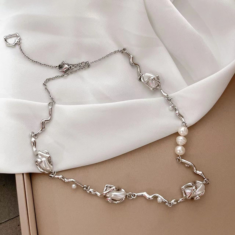 2件包邮  巴洛克珍珠不规则项链ins韩版简约高级配饰网红时尚气质