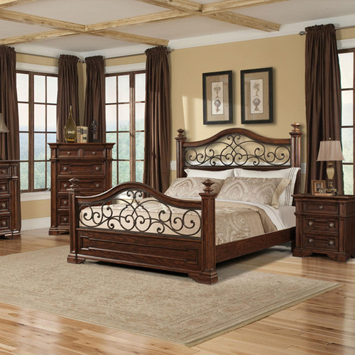 白蜡实木床美式黑胡桃木铁1.5米