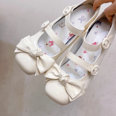 方糖少女久久洛丽塔lolita原创甜美蝴蝶结浅口低跟公主复古女单鞋
