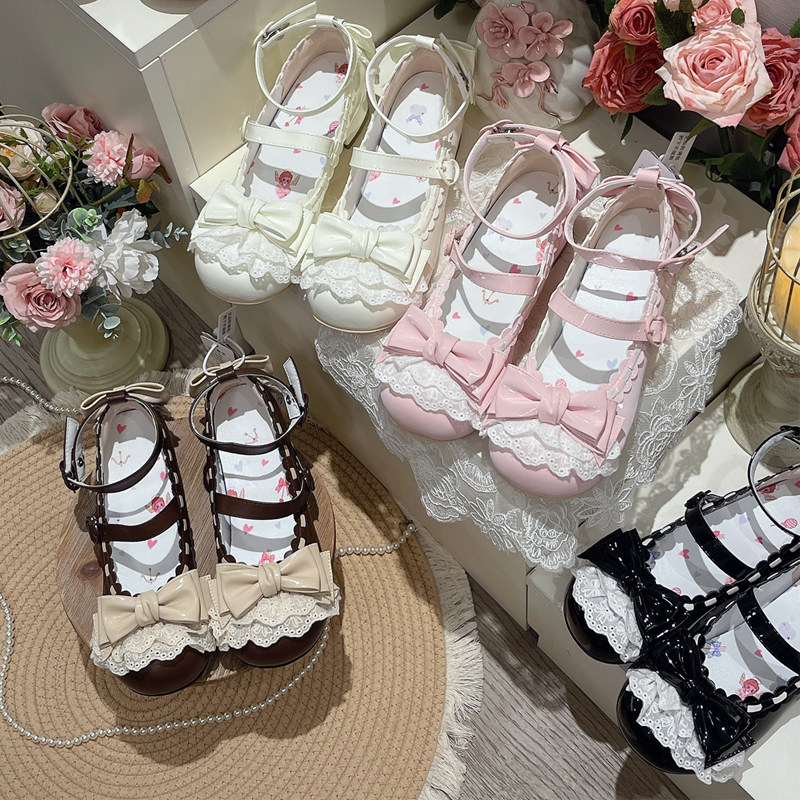 【现货奶奶糕低跟版】久久lolita原创蝴蝶结圆头公主洛丽塔女鞋,模玩/动漫/周边/娃圈三坑/桌游,lolita洛丽塔鞋类,淘宝优惠券,粉丝福利购,淘宝优惠卷