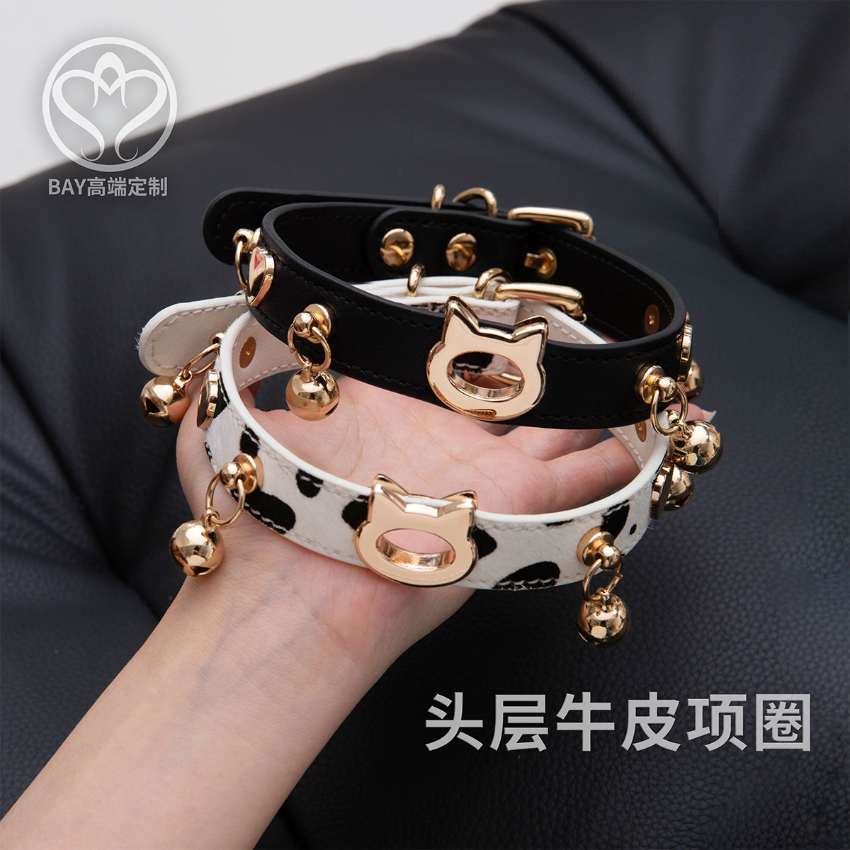 桃心高级粉色choker项链