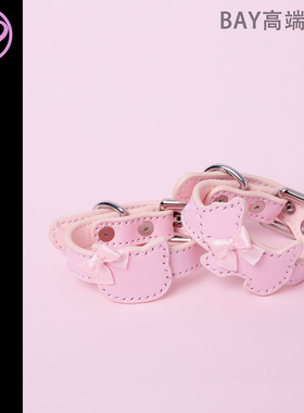 【BAY高端定制】蝴蝶结牛皮猫咪钻石puppy女手环K9定制choker