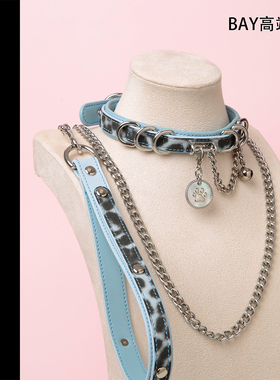 【BAY高端定制】豹纹贝母圆牌铃铛choker项圈女小众设计y2k辣妹