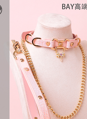 【BAY高端定制】蛇纹牛皮项圈骨头puppy女颈带K9脖圈定制choker