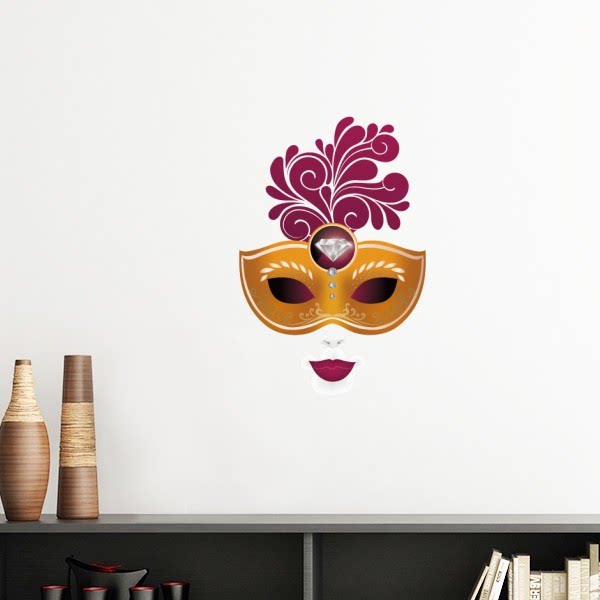 女性面具威尼斯狂欢节快乐墙贴壁纸房间贴花学校幼儿园装饰