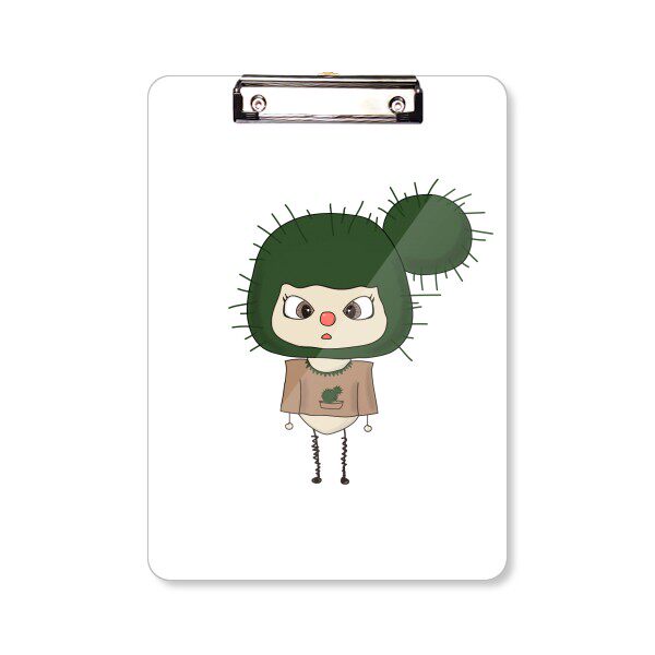 植物仙人球沙漠刺绿色悠悠 平头文件夹书写垫板考试a4卡通文具