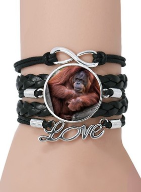 黑色永恒礼品皮革手链