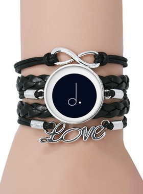 黑白音乐永恒礼品皮革手链