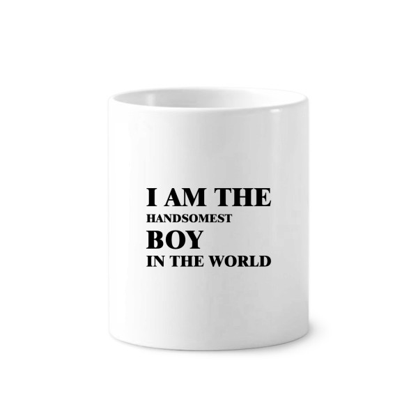 我是很帅的男孩陶瓷刷牙杯子笔筒白色马克杯礼物学校幼儿园装饰