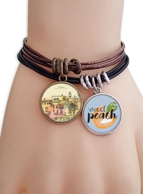 多彩法国水果桃子饰品幼儿园手链