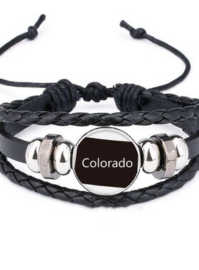 美国皮革礼品编制手链