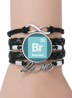 元素黑色永恒礼品皮革手链