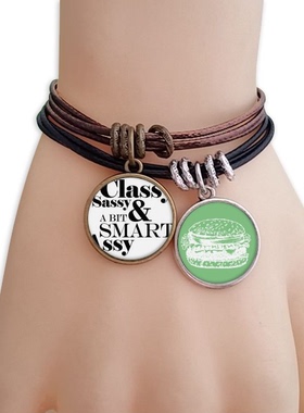 聪明机智小烦人短语双牌汉堡手链学校幼儿园装饰