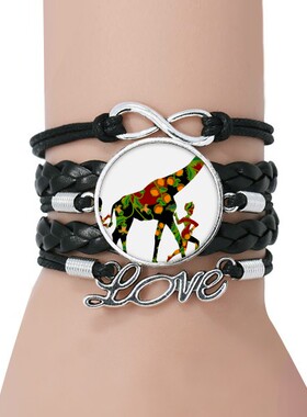 非洲黑色永恒礼品皮革手链