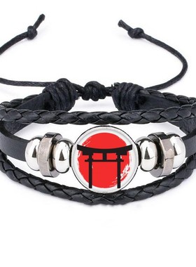 抽象日本皮革礼品编制手链