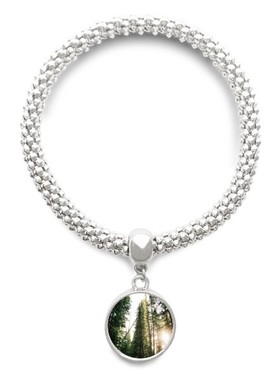 绿色森林自然风圆形金属礼品手链