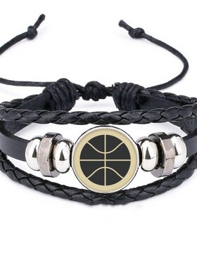 运动纹样皮革礼品编制手链