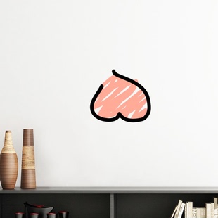 只是个桃子趣味手绘粉潮牌墙贴壁纸房间贴花学校幼儿园装饰