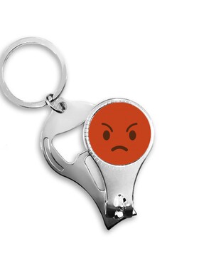 生气红色插画汽车钥匙扣指甲刀金属指甲剪圈环开瓶器礼品挂件