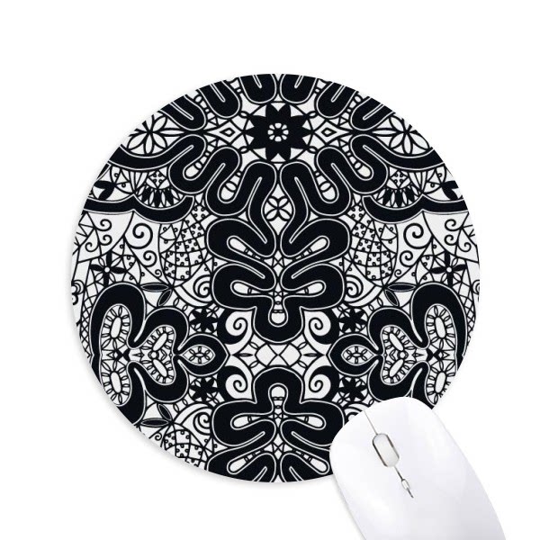 色花纹洛可可风格圆形游戏办公防滑橡胶鼠标垫礼物学校幼儿园装饰