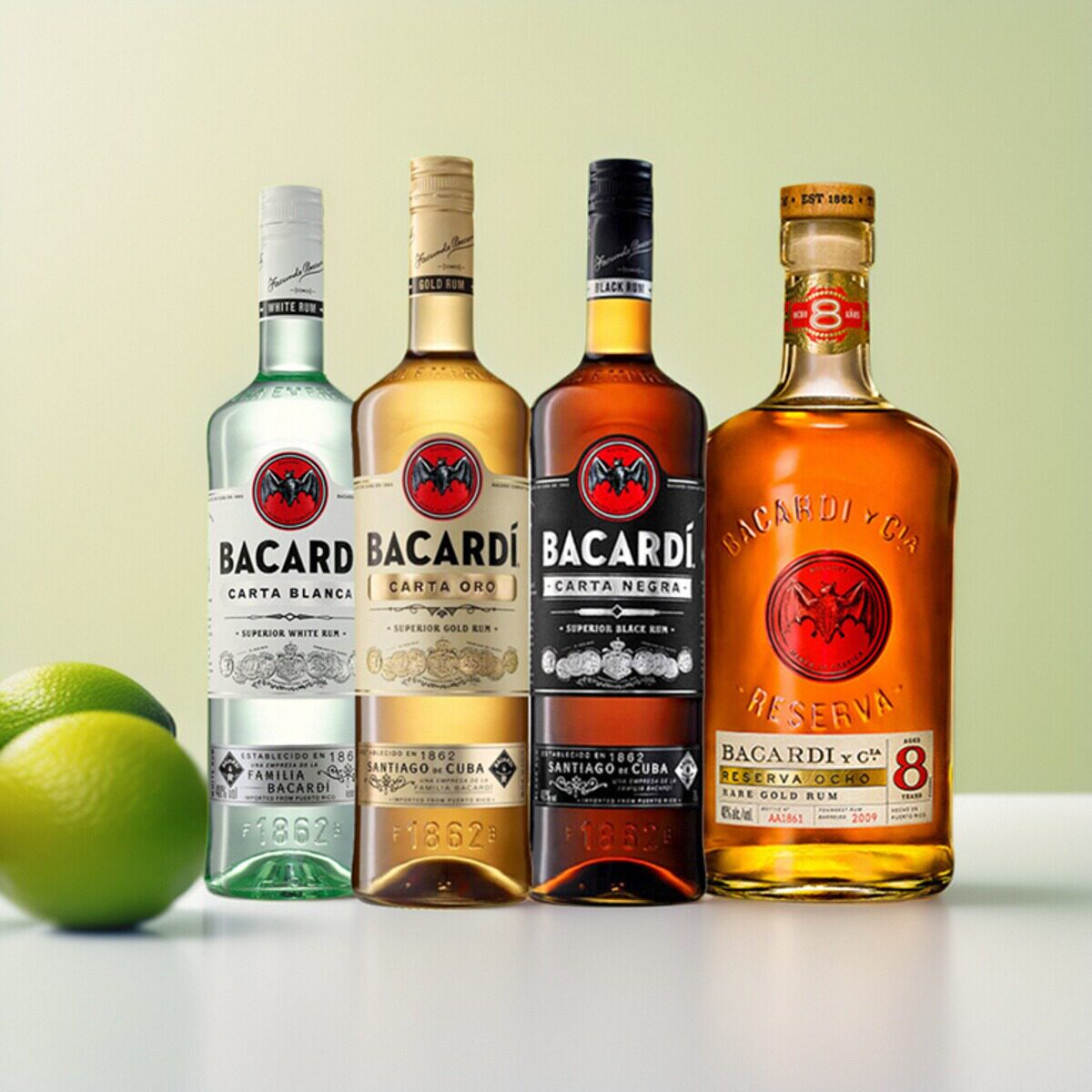 百加得白金黑8年朗姆酒系列bacardi莫吉托鸡尾酒调酒基酒750ml