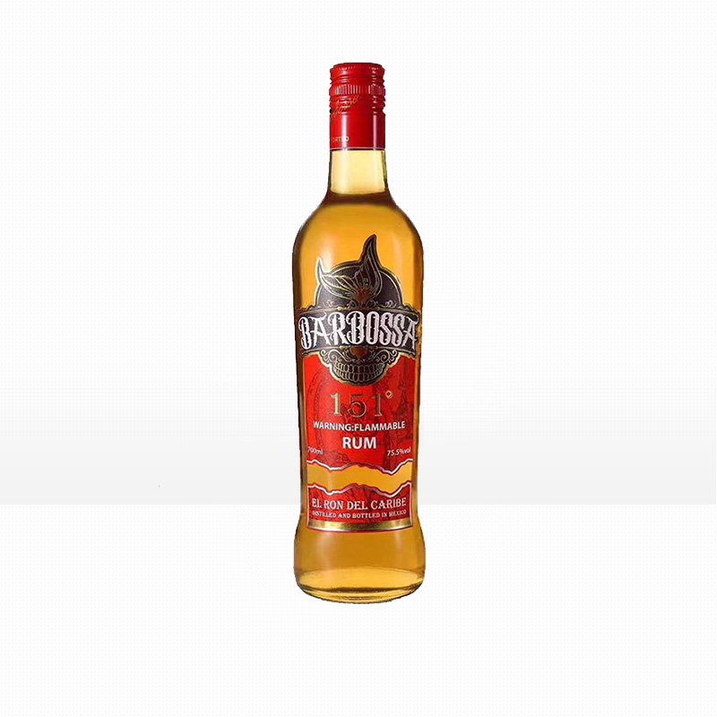巴博萨151朗姆酒700ml墨西哥进口洋酒鸡尾酒调酒基酒75.5高度烈酒
