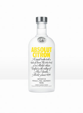 绝对柠檬味伏特加酒Absolut Vodka洋酒鸡尾酒调酒基酒700ml