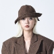 YEZI 设计师复古渔夫帽女秋冬羊毛呢宽檐显脸小保暖棕色帽子