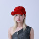 显脸小显白红色鸭舌帽子女 YEZI Y2K宽檐深顶卷边可塑棒球帽