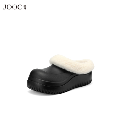 【初雪】JOOC玖诗懒人毛毛鞋棉鞋女2026经典热卖加绒厚保暖半拖鞋