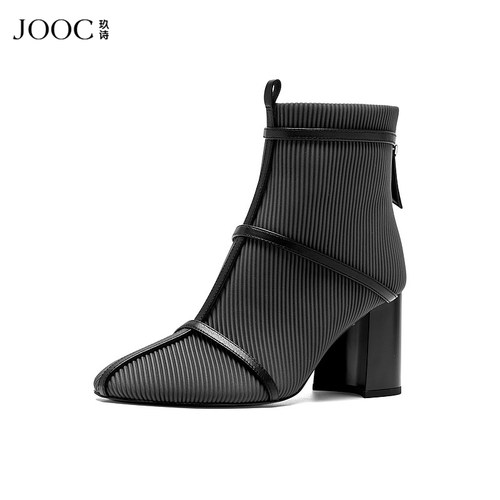 秋冬季粗跟短筒靴JOOC设计师