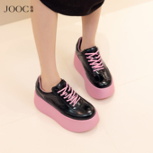 电音辣妹 JOOC玖诗粉色系休闲阿甘鞋 2026春季 新款 撞色厚底板鞋
