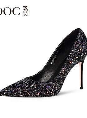 JOOC玖诗高跟鞋子女春夏新款经典百搭格利特名媛宴会社交小码单鞋