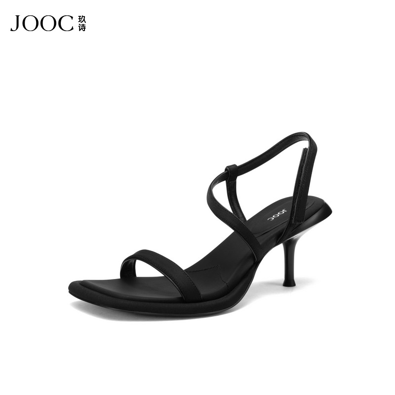 【肯豆街拍】JOOC玖诗方头细跟高跟鞋女2026夏季新款气质百搭凉鞋