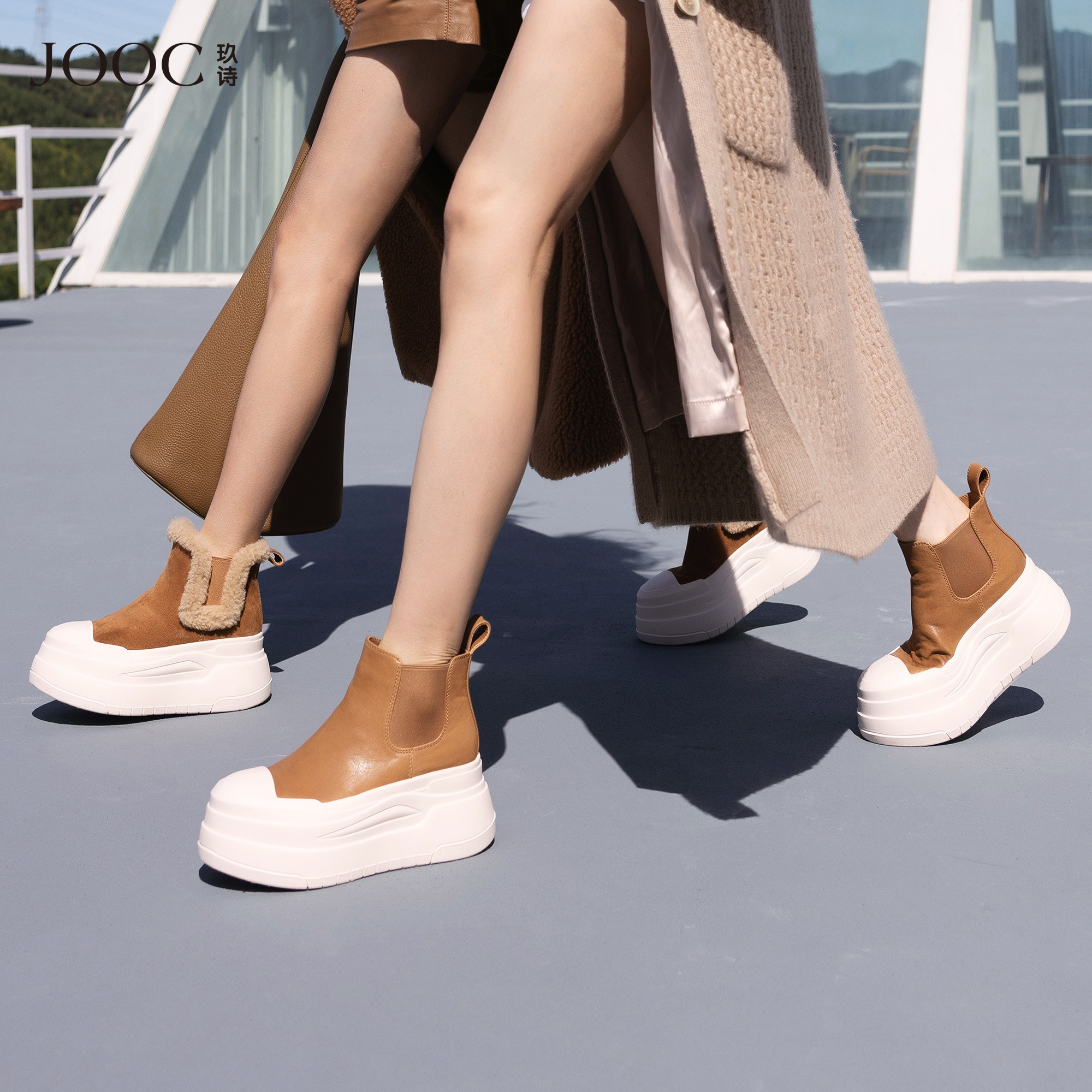 玖诗秋冬新款厚底潮雪地靴女