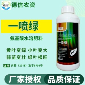 陇耕一喷绿含氨基酸水溶肥料预防小叶黄叶一喷绿叶面肥