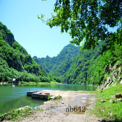 风景山水外景农村背景布抖音