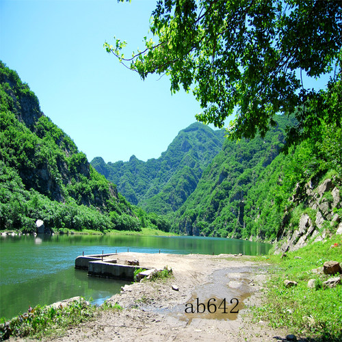 风景山水外景农村背景布抖音