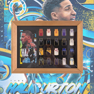 哈利伯顿国王步行者球衣徽章胸针原创设计装裱实木相框摆台礼物男