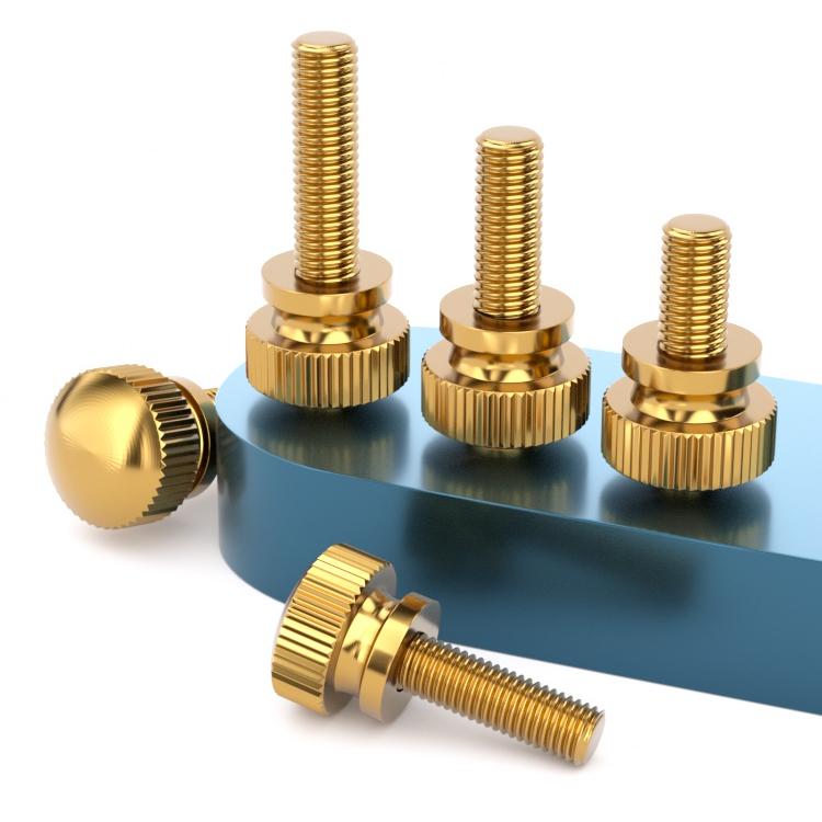 黄铜本色高头双层手拧螺丝钉
